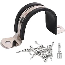 Pipe Clamps,304 Stainless & Rubber Cushioned Heavy Duty Conduit clips (SCH 2 in (60 MM) - 24 Pack)