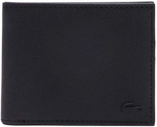 Lacoste Men's Classic Small Billfold Wallet, Black, One Size