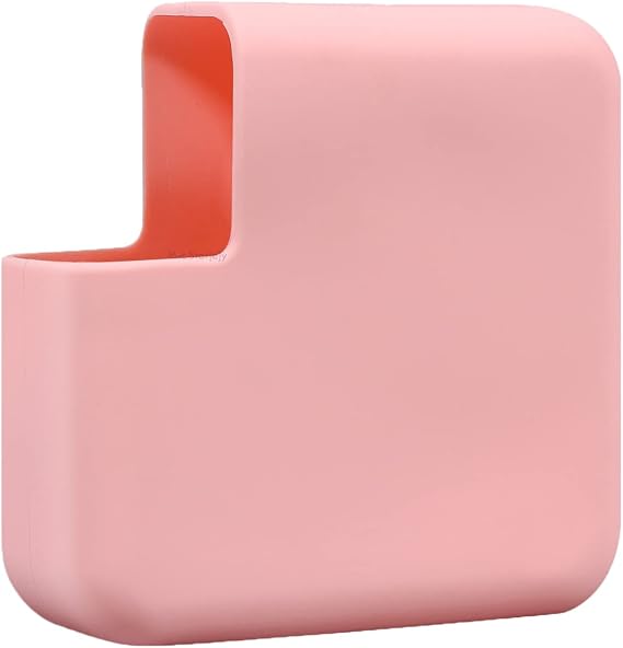 McStorey MacBook Şarj Aleti Kılıfı Silikon | 45W A1374/A1436 MagSafe 1-2, 70W A2520 USB-C Uyumlu | Air 11/13.3 ve Pro 14.2 Adaptör Koruyucu Pembe