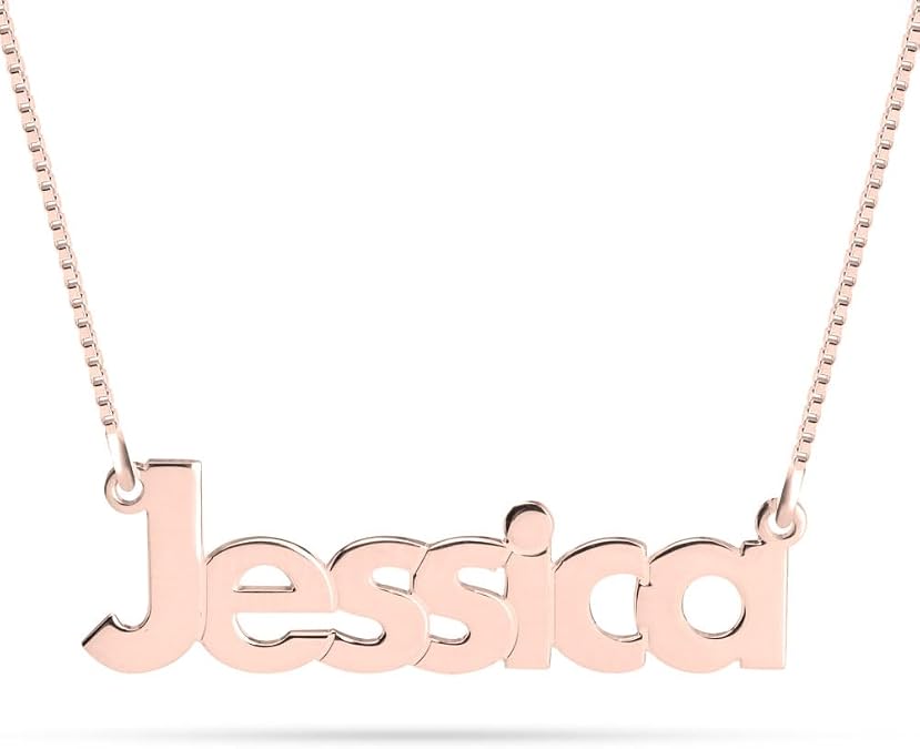 oNecklace - Custom Bold Name Necklace - Sterling Silver 925, Rose Gold & Gold Plating, 14K yellow & white gold - Christmas Jewelry Gifts, Birthday Gift for her