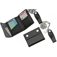 Szco Supplies Medium Bi-Fold Biker Wallet, 4.25x3.75-Inch, Black