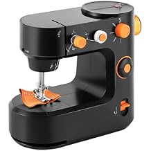 Bathrena Black ABS 110V Home Sewing Machine with Dual Mode,10.43in Compact Size Beginner Sewing Machine,Stitch Types & LED Lighting 330rpm High Speed,Portable for DIY,Clothing Mending Beginner Use.