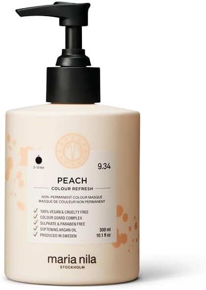 Maria Nila Colour Refresh, Peach 300 ml, Peach Hair Mask, Semi-Permanent Pigments, 100% Vegan & Sulfate/Paraben free