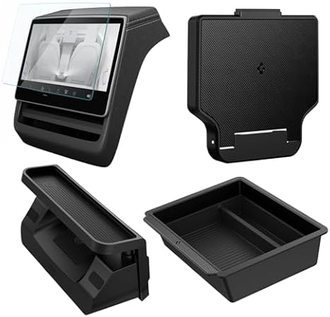 Spigen Tesla Bundle - Screen Protector & Centre Console Organiser & Under Screen Organiser & Hidden Box for Tesla Model Y Juniper 2025-26 and Model 3 Highland 2024-26 (Only Premium, Performance)