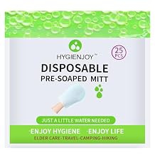 HYGIENJOY-Rinse Free Bath Wipes(25 counts),Disposable No Rinse Body Wash,More Convenient to Use,Mitten Shower Wipes,for Nursing The Elderly,The Injured and The Disabled (1 Pack)