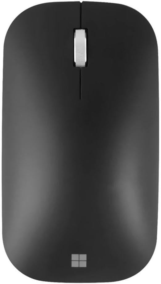 Microsoft Modern Mobile Mouse, Black - Comfortable Right/Left Hand Use design with Metal Scroll Wheel, Wireless, Bluetooth for PC/Laptop/Desktop, works with Mac/Windows 8/10/11 Computers