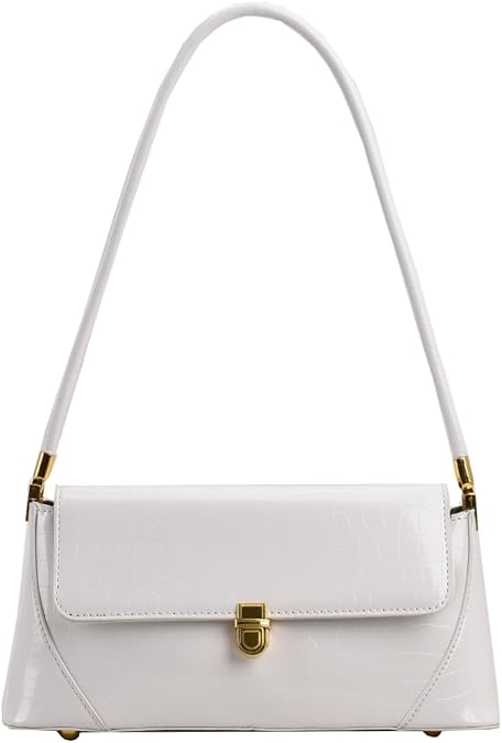 Pink Metallic Shoulder Bag Silver Tote Clutch for Women Gold Shoulder Purse with Buckle Closure
