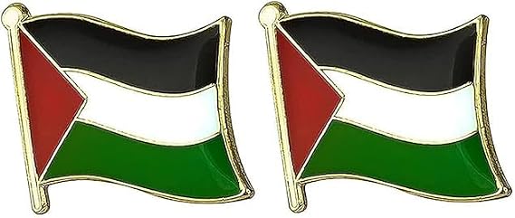 2 PCS Palestine Palestinian Flag Pin Badge Lapel Palestine National Enamel Badge Armband