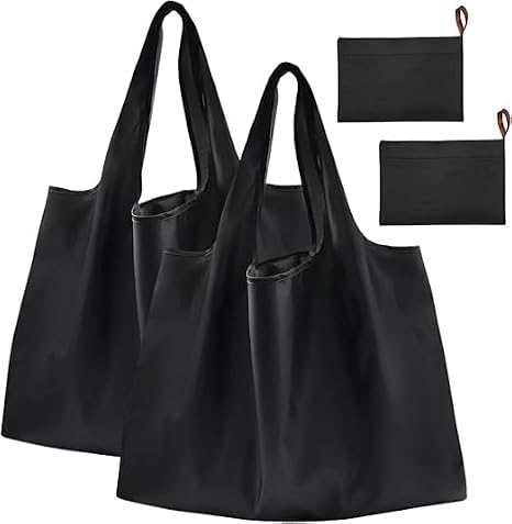 2 Pack Reusable Shopping Bags Foldable, Large Grocery Tote Bags