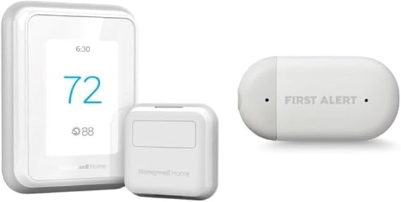 Honeywell Home RCHT9610WF T9 Smart Thermostat + First Alert L1 Wi-Fi Water Leak and Freeze Detector
