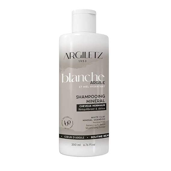 Argiletz white clay Kaolin mineral Shampoo for normal hair | 200 ml / 6.76 Fl.oz | Made in France