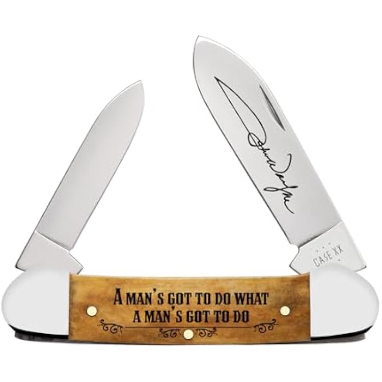 Case John Wayne Embellished Smooth Antique Bone Canoe Knife