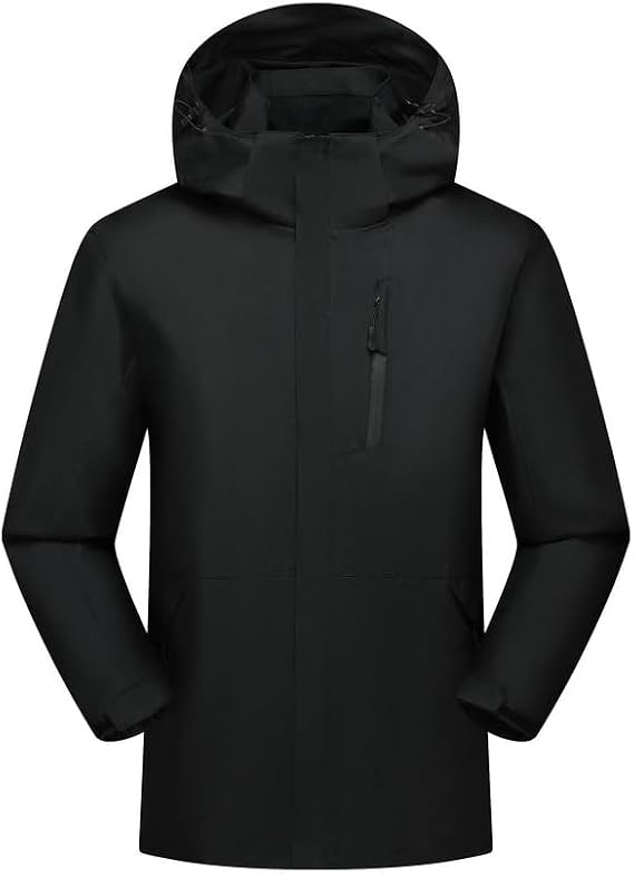Men's Waterproof Shell Jacket, Lightweight Windbreaker Raincoat, Outdoor Trench Coat