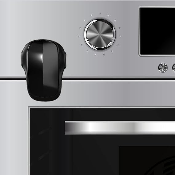 Moonybaby Childproof Oven Door Lock, Child Safety Oven Front Lock(ONLY for Flat Surface), Heat-Resistant, No Tool Needed, Jet Black