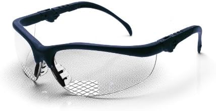 Crews K3H10G Klondike Plus Magnifier Polycarbonate Bi-Focal Lens Glasses with Black Frame and 1.0 Diopter Gray Lens, 1-Pair