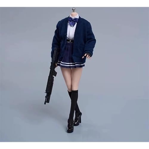 TOYBARJAPAN cdtoys cd062 for 16 scale action figures, high school student sailor fashion, student cardigan JK skirt suit clothes, stalking and shoes set not including body and head E Navy