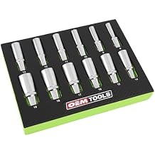 OEMTOOLS 23981 12 Piece Deep Socket Set 3/8, Deep Well Socket Set Metric 8mm-19mm, Heat-Treated Alloy Steel Sockets, Hard Chrome Finish, EVA Foam Tray