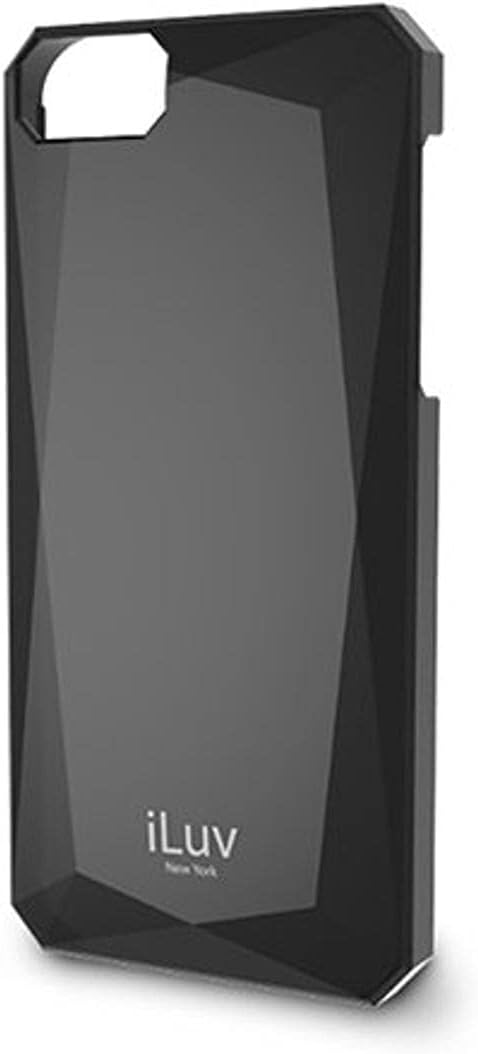 iLuv ICA7H322BLK Mazarin Diamond Cut Hardshell Case for Apple iPhone 5 and iPhone 5S - 1 Pack - Retail Packaging - Black