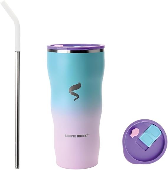 30 oz Insulated Tumbler with Straw and Lid, Mermaid Dream
