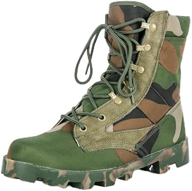 Men's High Top Lace Up Work Military Tactical Boots Non-Slip Rubber Outsole Wear Resistance Lightweight Combat Boots For Outdoor Trekking Commando Army Desert Jungle Backpacking