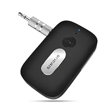 SIMOLIO Bluetooth Receiver for Car, 35H Battery Life, Volume Control, Noise Cancelling 3.5mm AUX Bluetooth Car Adapter, Wireless Audio Receiver for Home Stereo/Wired Headphones/Handsfree Calls
