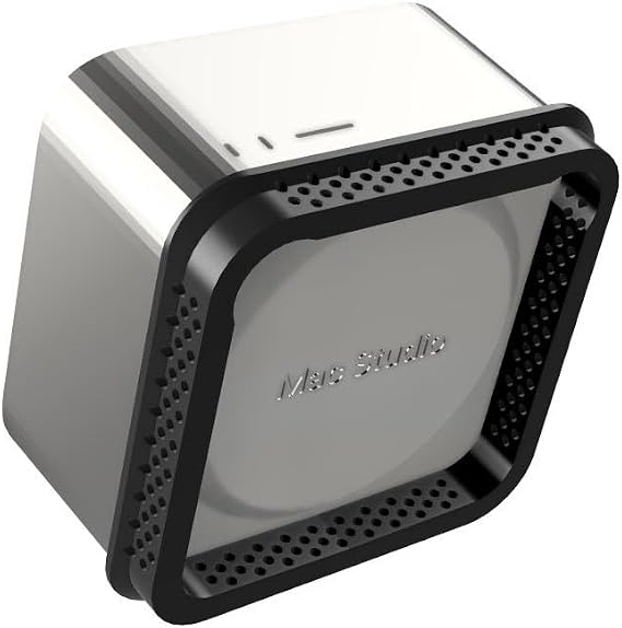 Raised Desk Stand Compatible with Mac Studio & Mac mini (M1 & M2 New Gen) - Improved Airflow Resulting in Quiter Max Performance (Black)
