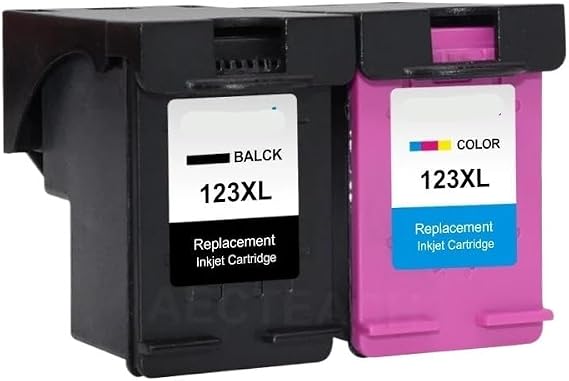 Compatible for HP 123 123XL Ink Cartridge for DeskJet 1110 1111 1112 2130 2132 2134 Officejet 3830 3831 3832 3834 Printer,(1Black1Color)