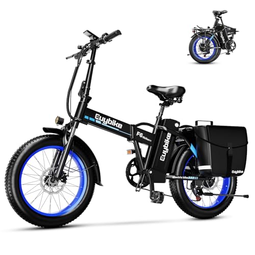 Foldable Electric Bike for Adults, 30MPH, 48V 20Ah Removable Lithium Battery up to 80Miles, 20 Fat Tire 1000W Peak Motor Dirt Ebike Adult Electric Bicycle for Commute Beach Mountain E Bike