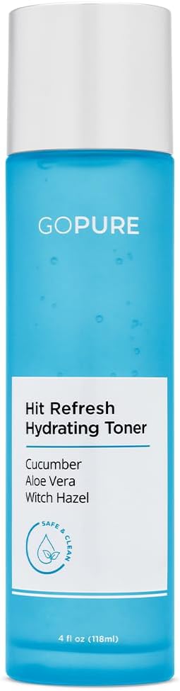 goPure Hit Refresh Hydrating Toner Routine Prep Step, Visibly hydrates, Supports a Balanced pH, visibly clarifies pores, removes Excess Oil & impurities, Great for All Skin Types