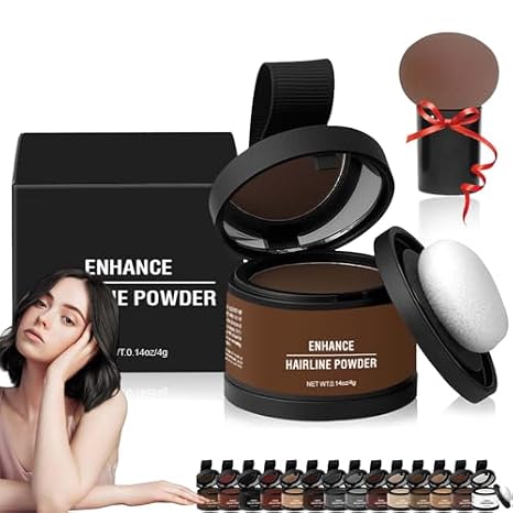 Maycheer Magic Root Cover Up, 14 Colors Root Touch Up Powder with Mirror - Instantly Conceals Hair Loss, Water Sweat Resistant (Ash Brown)
