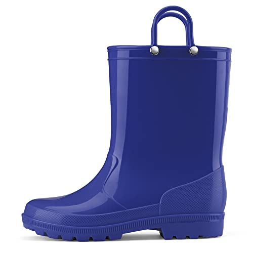 HISEA Kids Rain Boots for Toddlers Boys Girls, Waterproof Rubber Rain Shoes with Easy-On Handles, Seamless PVC Rainboots Anti-Slip Outdoor Mud Boots, Solid Colors & Sparkly Glitter Gradient Styles ToddlerLittle KidBig Kid