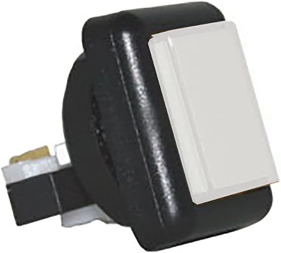 Suzo-Happ Med White Rectangular Video Lottery Term Pushbutton w Micro