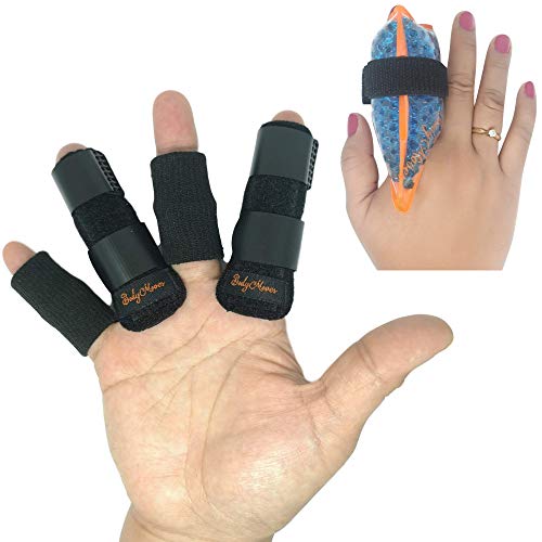 BodyMoves 2 Finger Splint Plus 2 Sleeves Plus 2 Finger hot and Cold Pack