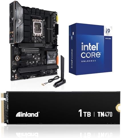 INLAND 3-in-1 Combo: Intel Core i9-14900K CPU+Asus Tuf Gaming Z790-Plus WiFi mb TN470 1TB M.2 SSD