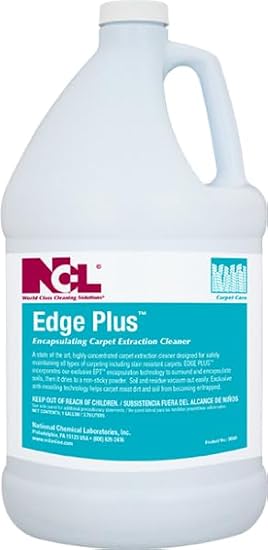 NCL EDGE PLUS Encapsulating Carpet Extraction Cleaner/Carpet shampoo/stain removers/protectors/spot treatments, 1 Gallon (Pack of 1)