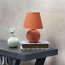 Simple Designs LT2008-ORG Mini Ceramic Globe Table Lamp, Orange (Pack of 18)