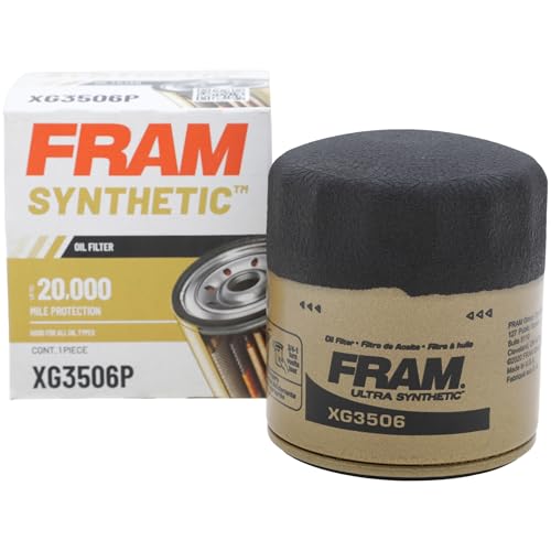 FRAM Synthetic XG3506P 20K Mile Change Automotive Replacement Engine Oil Filter for Synthetic Oil Changes, Premium Vehicle Engine Protection Oil Filter for Select Vehicle Model Years