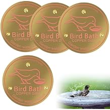4-Piece Pure Copper Disks for Bird Baths, 4-Inch Large Metal Surface Protector for Outdoor Birdbath Bowls and Bee Watering Stations