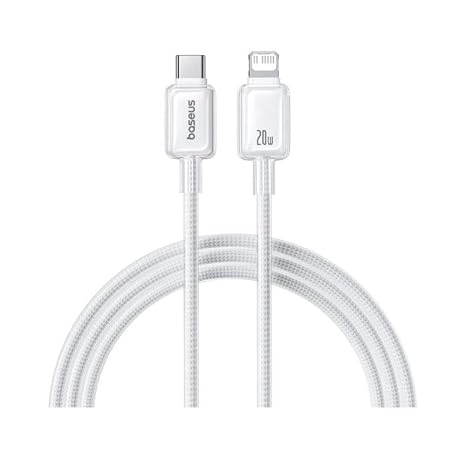 Baseus Crystal Hızlı Şarj C+Lightning 20W 1m Data Kablo - Beyaz
