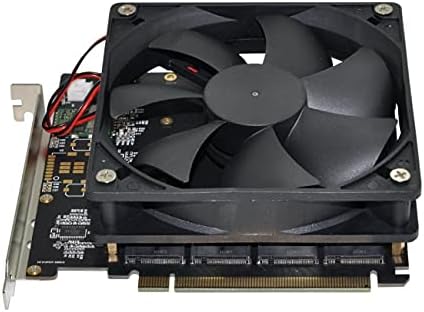 4X NVME M.2 AHCI to PCI-E Express 3.0 Gen3 X16 Raid Card with Fan VROC Raid0 Hyper Adapter