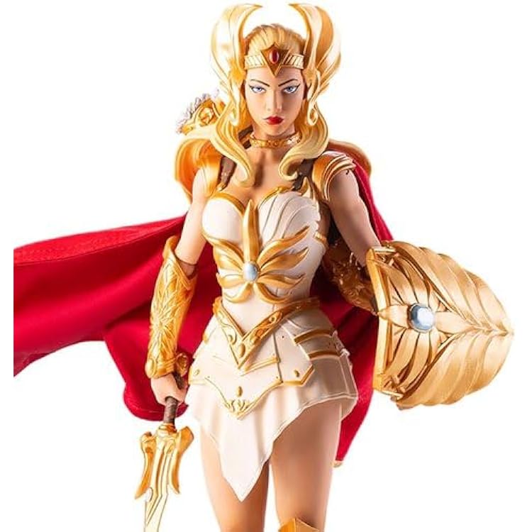 Mondo She-Ra Figurine - 16 Scale Golden Princess of Power Action Figure with Accessories - WhiteBlue, Collectible for All Ages