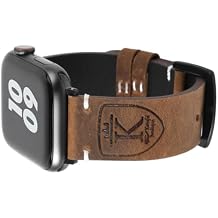 Band Compatible with Apple Watch Ultra 2/1 49mm 45mm 44mm 42mm 41mm 40mm 38mm Series 9/8/SE/7/6/5/4/3/2, Vintage Leather iWatch Strap for Men Women