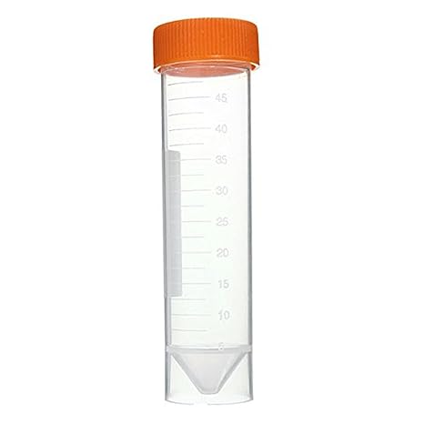 CynKen 10pcs 50ml Plastic Centrifuge Test Tube Empty Bottles Self Standing Screw Caps