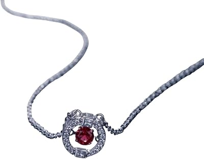 MAEIEFNEWFJ Gift Fashion Rotatable Dancing Stone Zircon Pendant 925 Sterling Silver Necklaces For Women Jewelry Lady Wedding Gifts