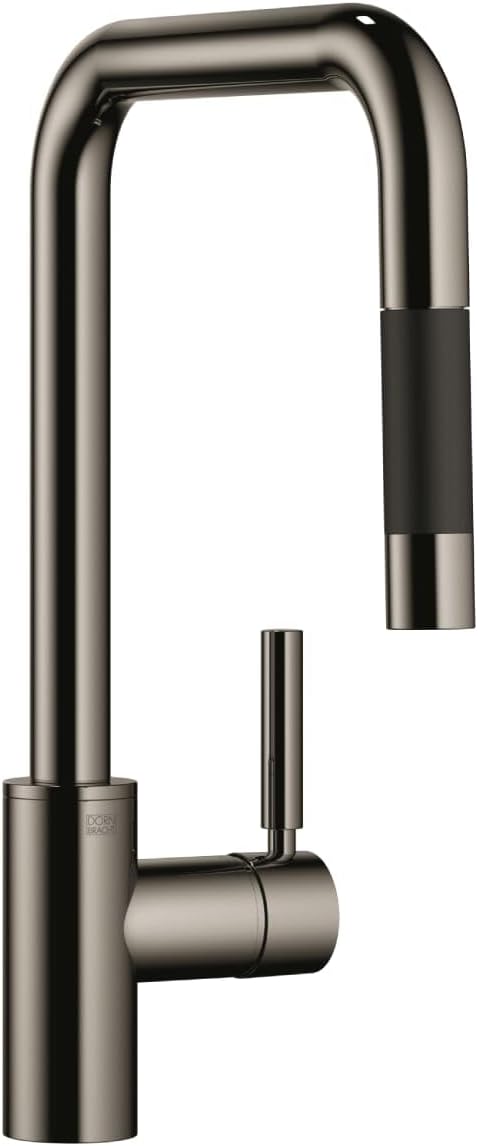 Dornbracht Single Lever Mixer Pull-Down with Spray Function META Square 33870861 Dark Chrome