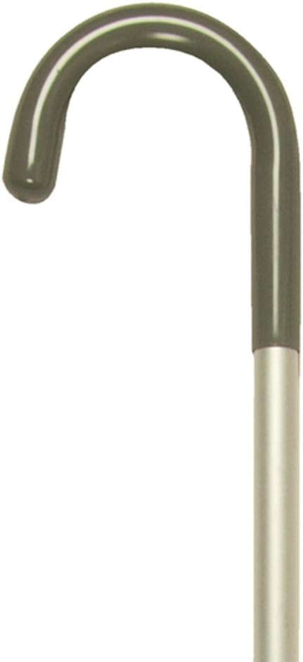 PCP Adjustable Curved Handle, Aluminum Shaft, Walking Aid Cane, Silver Frost, Petite