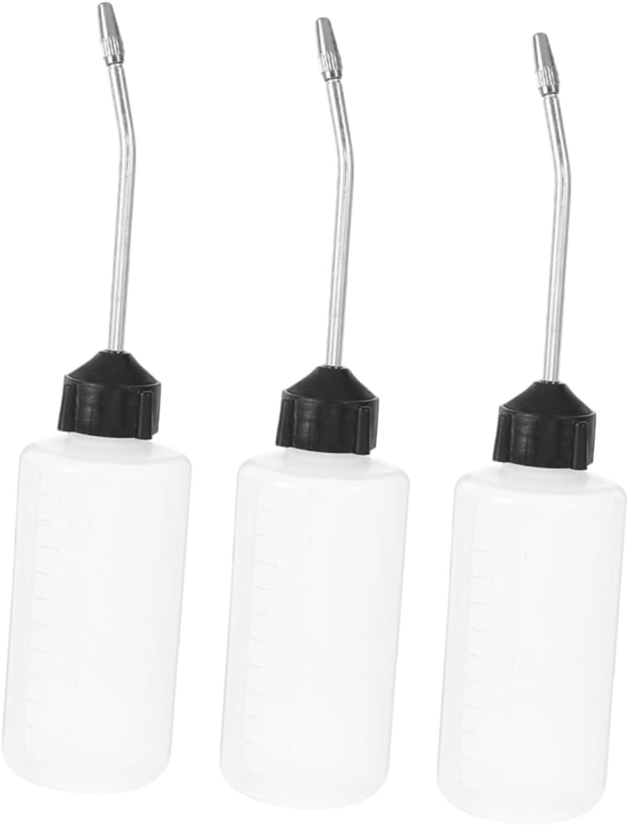 3pcs Oiler Can with Iron Spout and Cap Empty Oil Dispenser for Sewing Machines and Kitchen Use Versatile Oil Container for Household and Workshop Applications
