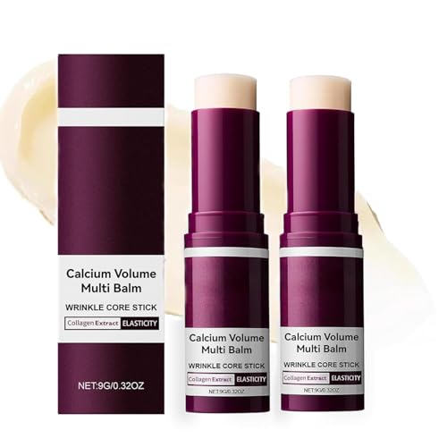 Charunee 2Pc Calcium Multi Balm Stick, Cementerre Calcium Multi Balm,Korean Wrinkle Core Collagen Moisturing Sticks,Anti-Aging Formula for Face, Eyes & Neck - Firming Skin Suitable for All Skin Types