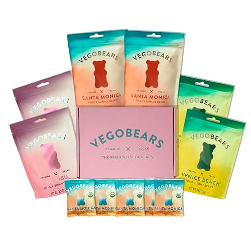 Candy People Vegobears Gift Box Vegan Gummy Bears Variety Pack Organic Gummy Bears, Vegan Gummies, Organic Candy, Candy Gift Box, Gelatin-Free Gummies