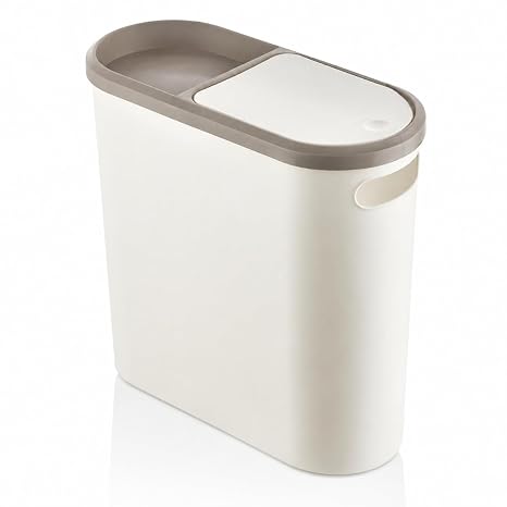 Kups Çöp Kovası, 10 Lt Kapasiteli, Plastik, Tuvalet Kağıdı Tutuculu, Dar Alana Uyumlu, (KAHVE)
